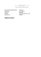 Snemalna knjiga za kratki igrani film In je ostala noč - 