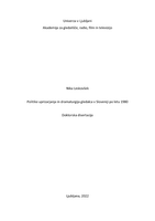 Politike uprizarjanja in dramaturgija gledalca v Sloveniji po letu 1980 - digitalna kopija - 