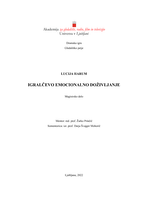 Igralčevo emocionalno doživljanje - digitalna kopija - 
