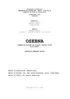 Snemalna knjiga za kratki igrani film Osebna - 
