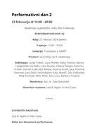 Performativni dan 2 - sodelujoči, program - 