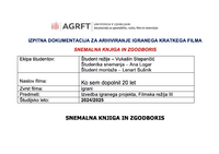 Snemalna knjiga za kratki igrani film Ko sem dopolnil 20 let - 