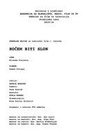 Snemalna knjiga za kratki igrani film Hočem bit slon - 